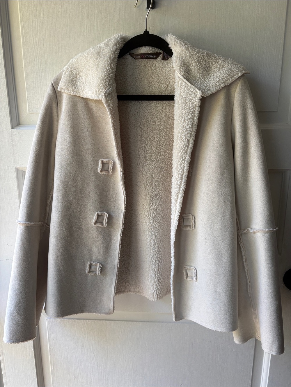 Abby & FRIENDS Cream Sherpa-Lined Teddy Coat